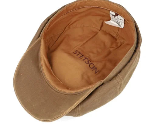 Flat Caps-Stetson Hatteras Co/Pes Brown Flat Cap -