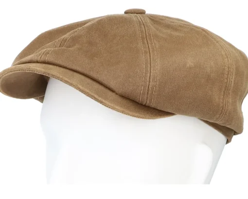 Flat Caps-Stetson Hatteras Co/Pes Brown Flat Cap -