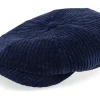 Flat Caps-Stetson Hatteras Corduroy Jersey Navy Flat Cap -
