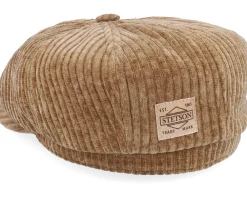 Best Stetson Hatteras Corduroy Jersey Beige Flat Cap -