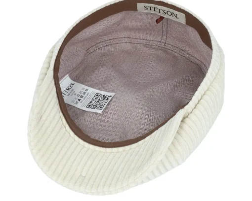 Online Stetson Hatteras Corduroy Jersey Wool White Flat Cap -