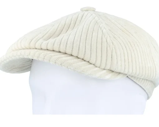 Online Stetson Hatteras Corduroy Jersey Wool White Flat Cap -