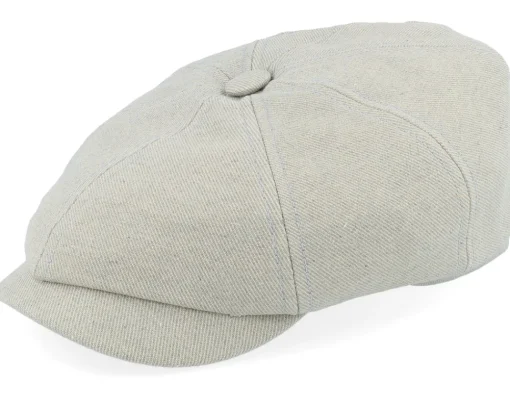 Fashion Stetson Hatteras Cotton Twill Beige/Blue Twill Flat Cap -