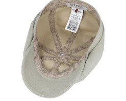 Fashion Stetson Hatteras Cotton Twill Beige/Blue Twill Flat Cap -