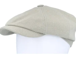 Fashion Stetson Hatteras Cotton Twill Beige/Blue Twill Flat Cap -