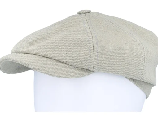 Fashion Stetson Hatteras Cotton Twill Beige/Blue Twill Flat Cap -