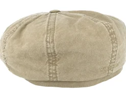 Discount Stetson Hatteras Delave Organic Cotton Beige Flat Cap -