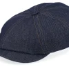 Best Stetson Hatteras Denim Sustainable Blue Flat Cap -