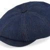 Outlet Stetson Hatteras Denim Sustainable Dark Denim Flat Cap -