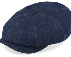 Outlet Stetson Hatteras Denim Sustainable Dark Denim Flat Cap -