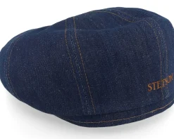 Outlet Stetson Hatteras Denim Sustainable Dark Denim Flat Cap -