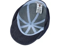 Best Stetson Hatteras Denim Sustainable Blue Flat Cap -
