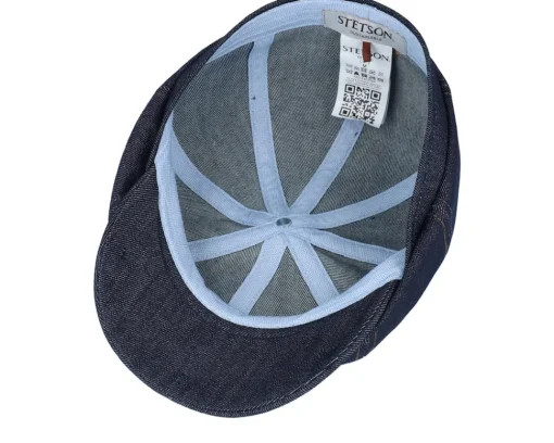 Best Stetson Hatteras Denim Sustainable Blue Flat Cap -