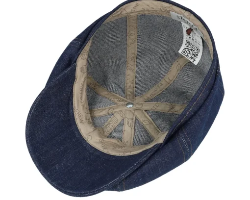 Outlet Stetson Hatteras Denim Sustainable Dark Denim Flat Cap -