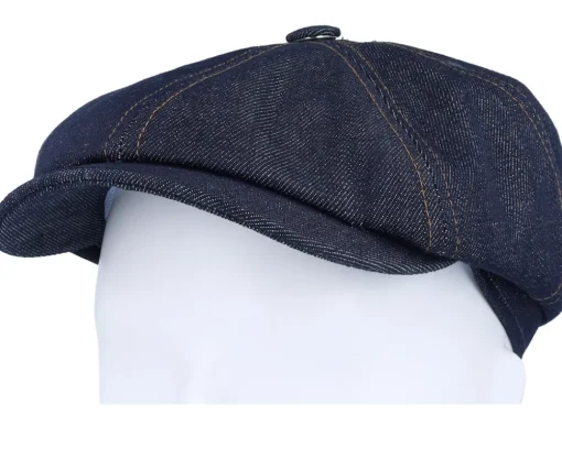 Best Stetson Hatteras Denim Sustainable Blue Flat Cap -