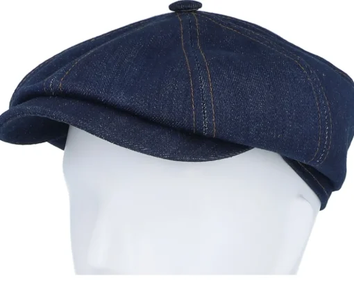 Outlet Stetson Hatteras Denim Sustainable Dark Denim Flat Cap -