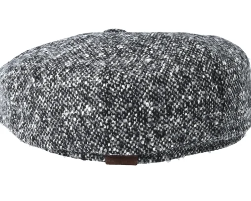 Fashion Stetson Hatteras Donegal Black Flat Cap -