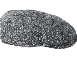 Fashion Stetson Hatteras Donegal Black Flat Cap -
