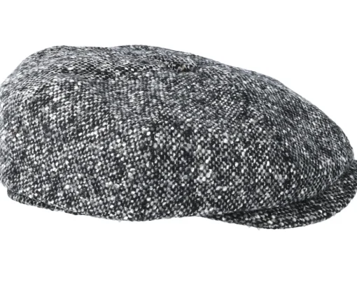 Fashion Stetson Hatteras Donegal Black Flat Cap -