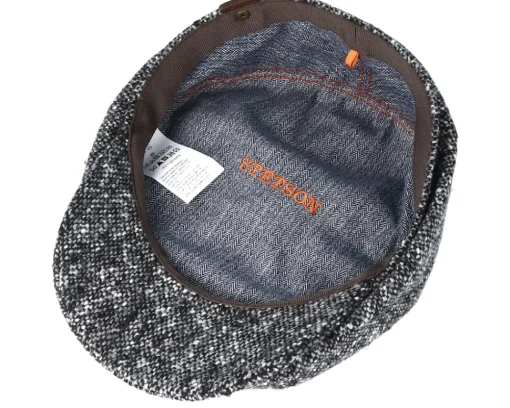 Fashion Stetson Hatteras Donegal Black Flat Cap -