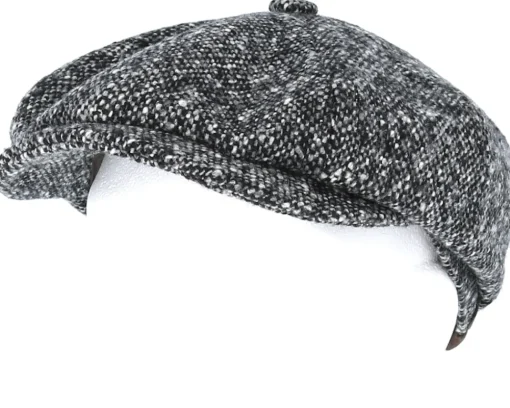 Fashion Stetson Hatteras Donegal Black Flat Cap -