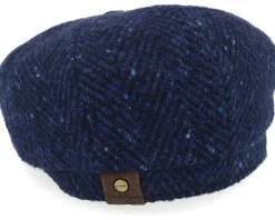 Outlet Stetson Hatteras Herringbone Dark Blue Herringbone Flat Cap -
