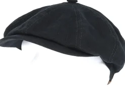 Flat Caps-Stetson Hatteras Linen Black Flat Cap -
