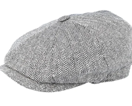 Sale Stetson Hatteras Silk Black/White Flat Cap -