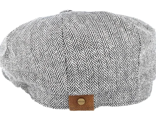Sale Stetson Hatteras Silk Black/White Flat Cap -