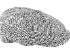 Sale Stetson Hatteras Silk Black/White Flat Cap -