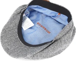 Sale Stetson Hatteras Silk Black/White Flat Cap -