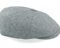 Best Stetson Hatteras Silk Green/Blue Herringbone Flat Cap -