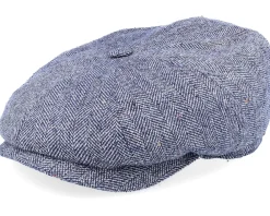 Best Stetson Hatteras Silk Navy Flat Cap -
