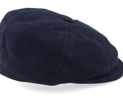 Flat Caps-Stetson Hatteras Soft Cotton Navy Flatcap -
