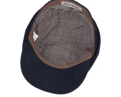 Flat Caps-Stetson Hatteras Soft Cotton Navy Flatcap -