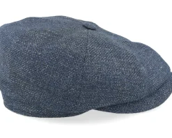 New Stetson Hatteras Virgin Wool/Linen Blue Flat Cap -
