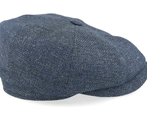 New Stetson Hatteras Virgin Wool/Linen Blue Flat Cap -