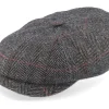 Flat Caps-Stetson Hatteras Wool Flat Cap - Grey