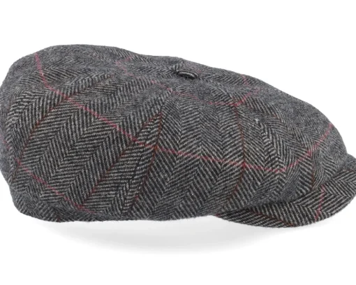 Flat Caps-Stetson Hatteras Wool Flat Cap - Grey