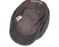 Flat Caps-Stetson Hatteras Wool Flat Cap - Grey