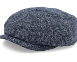 Flat Caps-Stetson Hatteras Wool Heather Black Flat Cap -