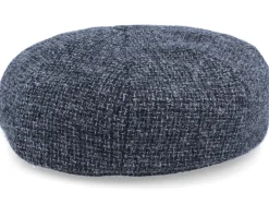 Flat Caps-Stetson Hatteras Wool Heather Black Flat Cap -