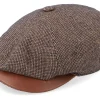 Flat Caps-Stetson Hatteras Wool/Cotton Brown Flat Cap -