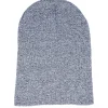 Long Beanies-Beechfield Heather Grey Long Blank Beanie -
