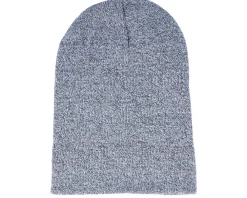 Long Beanies-Beechfield Heather Grey Long Blank Beanie -