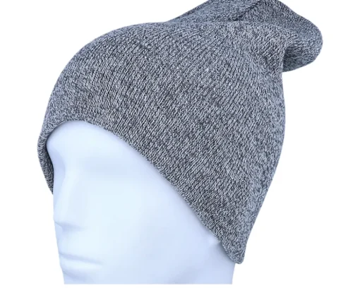 Long Beanies-Beechfield Heather Grey Long Blank Beanie -
