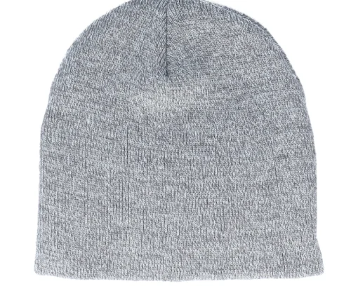 Traditional Beanies-Beechfield Heather Traditional Blank Beanie - Grey