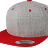 Snapback-Yupoong Heather Grey/Red Snapback -