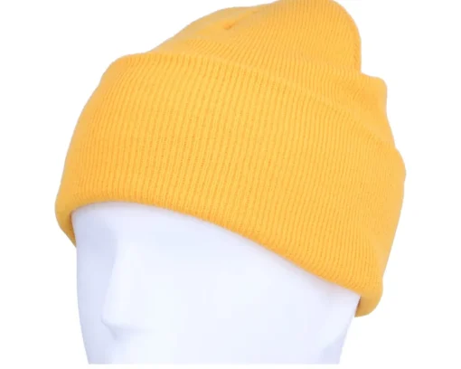 Cuff Beanies-Yupoong Heavyweight Gold Beanie - Yellow