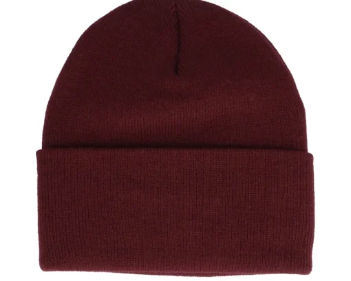 Cuff Beanies-Yupoong Heavyweight Maroon Beanie - Red